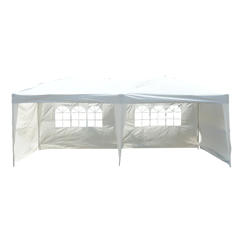 Outsunny Tonnelle barnum tente de réception pliante pop up dim. 6L x 3l x 2,55H m blanc + sac de transport