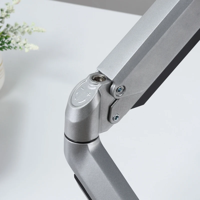 Vinsetto Support Écran PC support de moniteur de 13-32 pouces réglable en hauteur inclinable et pivotant supportant VESA 75x75/100x100 mm en aluminium argent