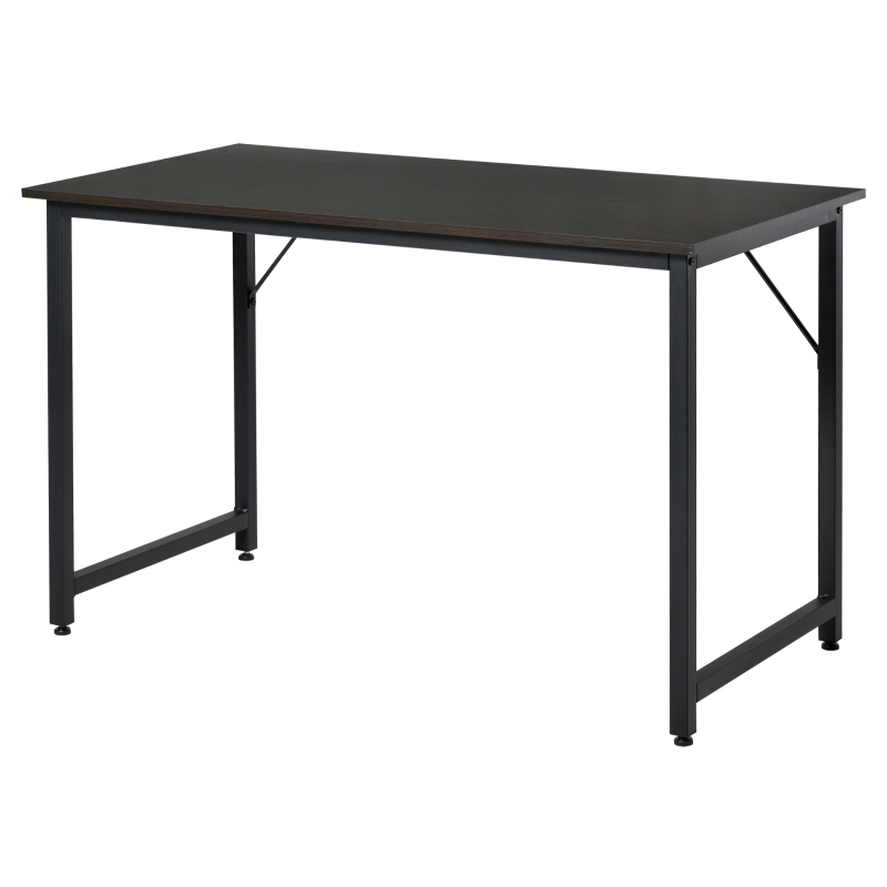 Bureau informatique style industriel métal noir aspect wengé foncé