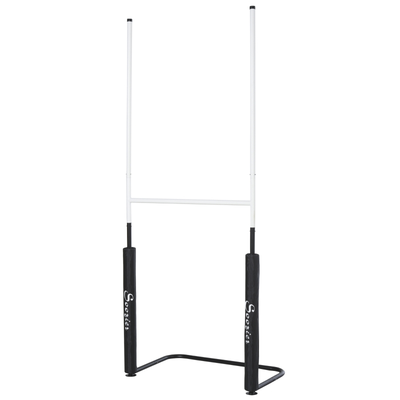 Poteaux de rugby - équipement de rugby châssis métal protections poteaux noir blanc