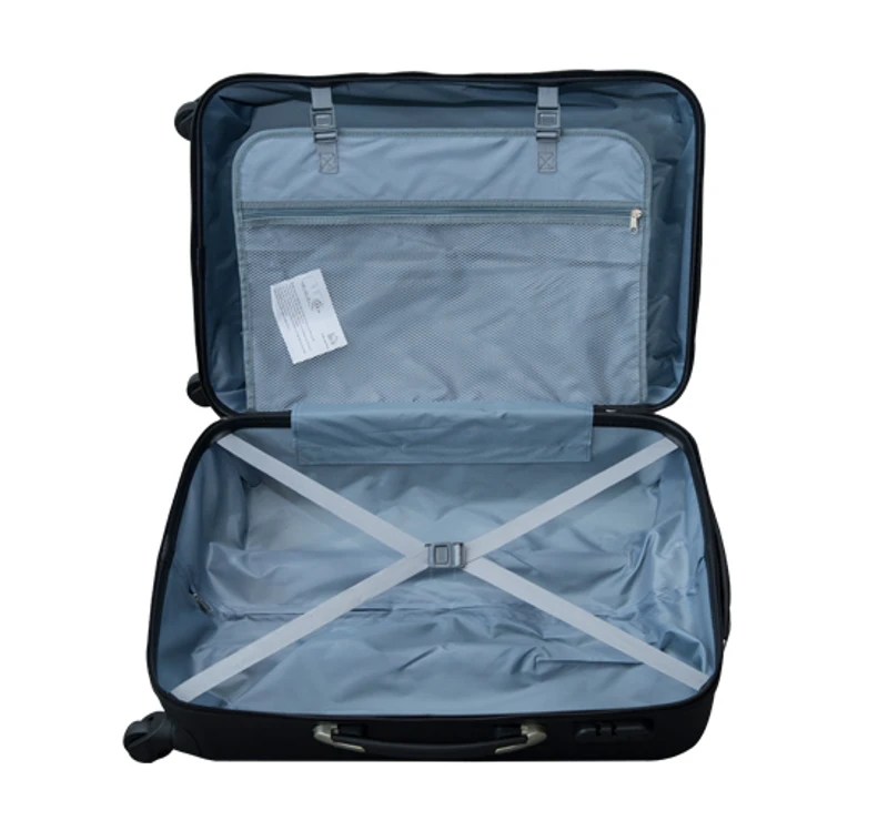 Lot de 3 valises rigide de voyage trolley bagage à roulettes 360°35 /55/75 litres abs noir neuf 15