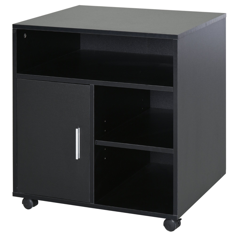 Support d'imprimante placard porte 3 niches + grand plateau panneaux particules