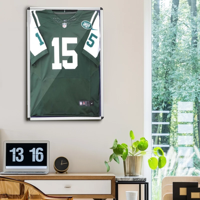 Vinsetto Vitrine d'affichage tableau d'affichage ouvert à 180 ° en alliage d'aluminium magnétique faible verrouillable 90 x 60 cm bleu et argent