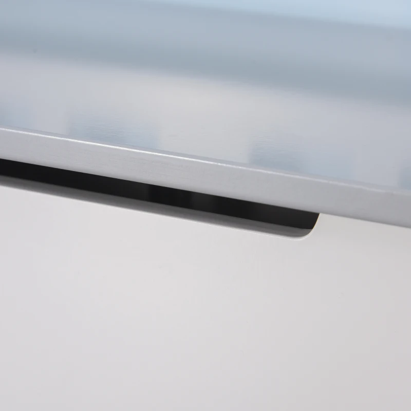 HOMCOM Banc Coffre 2 en 1 pour Enfant avec Compas d'abattant et Dossier ajouré - Pieds Bois de pin - Structure MDF Blanc Gris