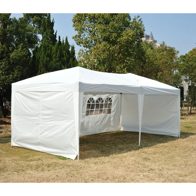 Outsunny Tonnelle barnum tente de réception pliante pop up dim. 6L x 3l x 2,55H m blanc + sac de transport