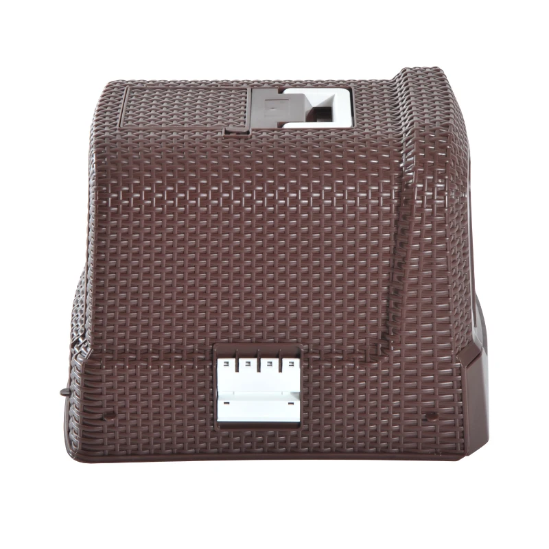 PawHut Maison de toilette pour chat tiroir à litière coulissant porte battante filtre odeur + pelle fournis 54L x 42l x 41H cm chocolat