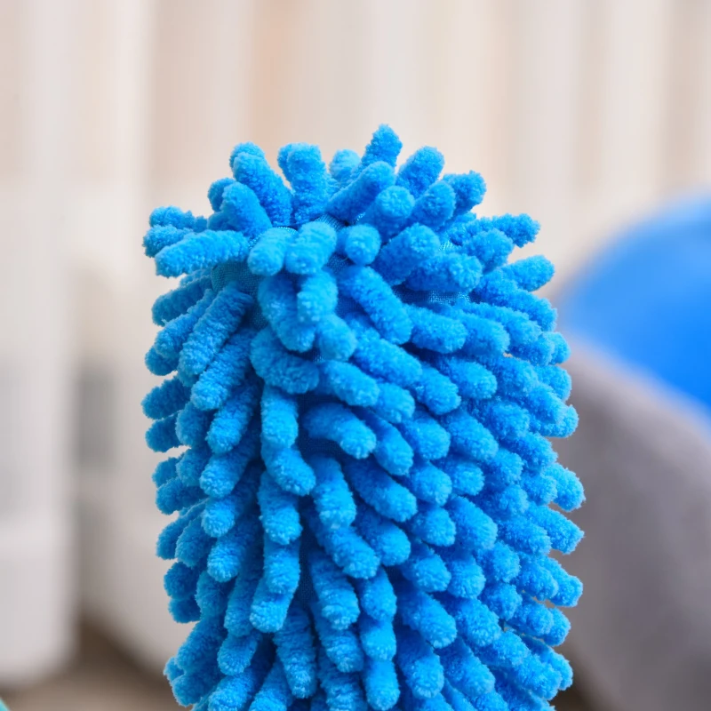 HOMCOM Jeu d'imitation Chariot de Nettoyage Enfant - Chariot de ménage Enfant - Total 22 Accessoires variés - ABS PP Bleu Rouge Blanc