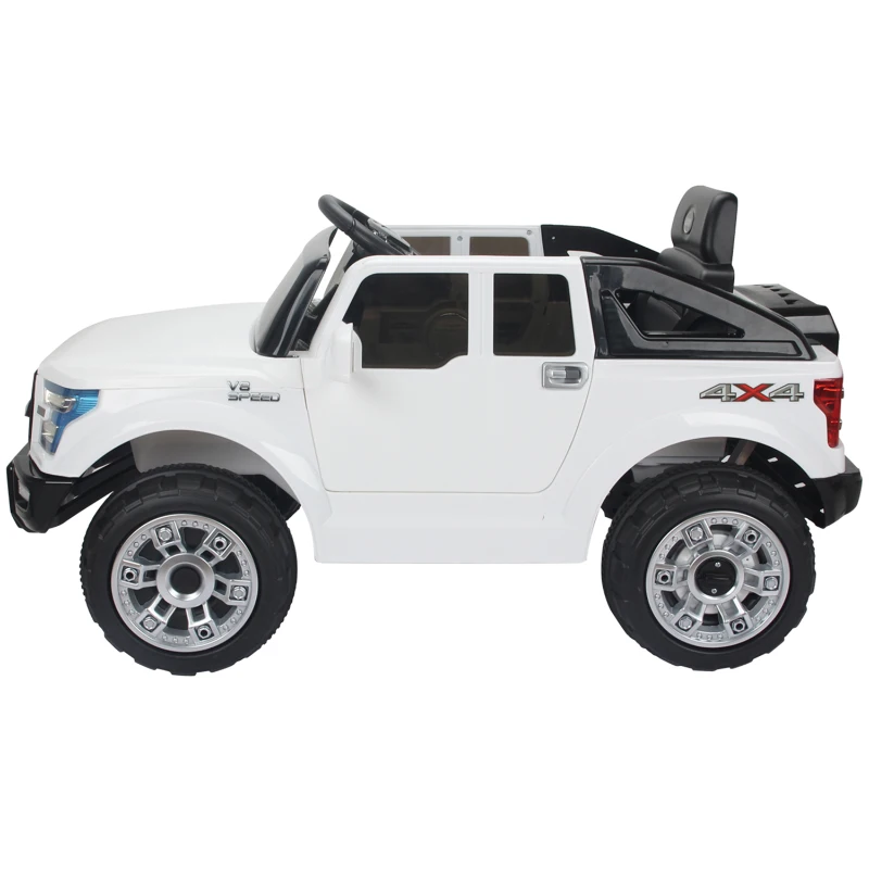 HOMCOM Voiture électrique 4x4 pour enfants max 5 Km/h 12 V effets sonores et lumineux blanc