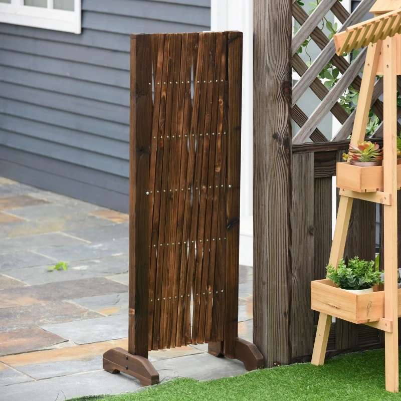 Outsunny Barrière Extensible rétractable barrière de sécurité dim. 225L x 30l x 106H cm Bois Sapin traité carbonisation