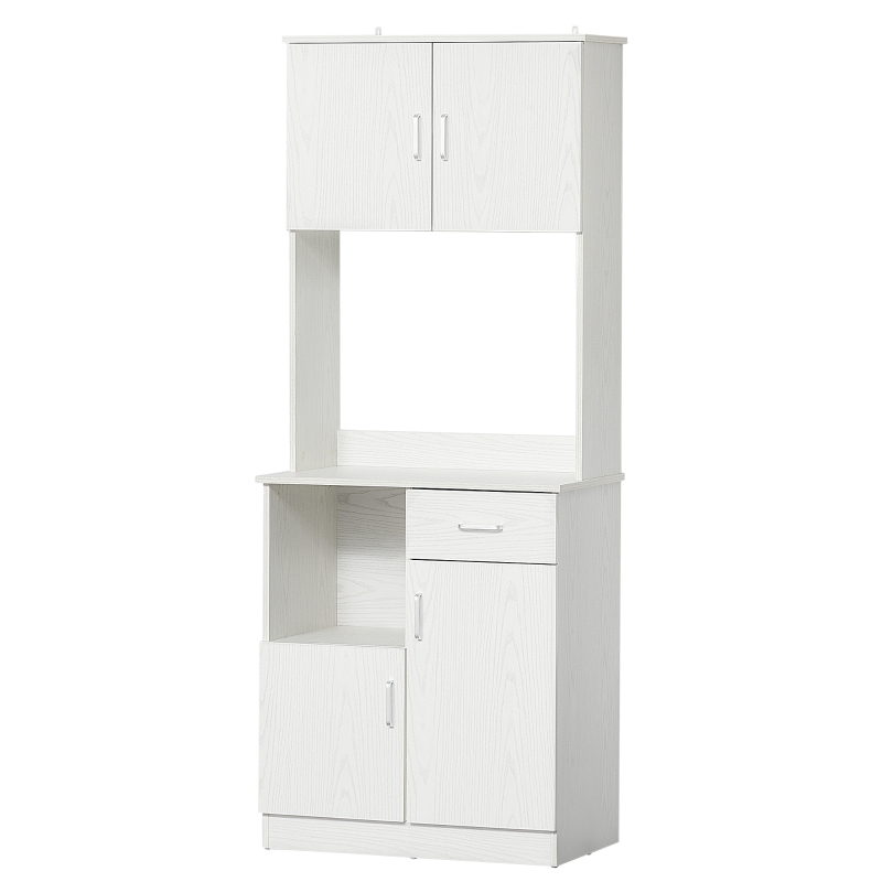 Armoire de cuisine multi-rangements MDF blanc