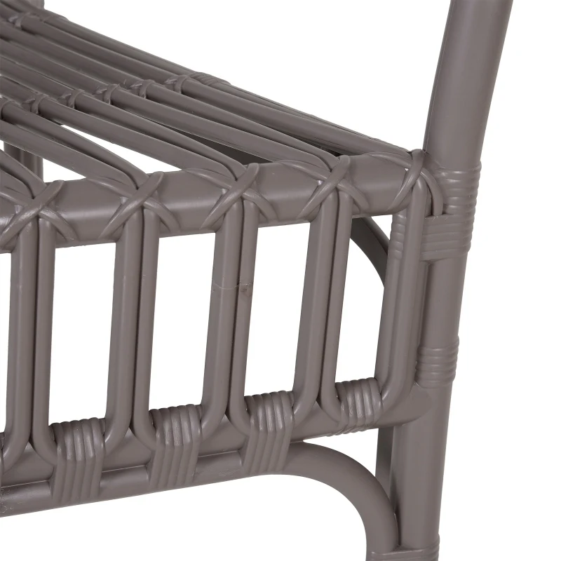 Outsunny Lot de 2 fauteuils lounge de jardin terrasse balcon - style néo-rétro - imitation rotin - polypropylène - gris