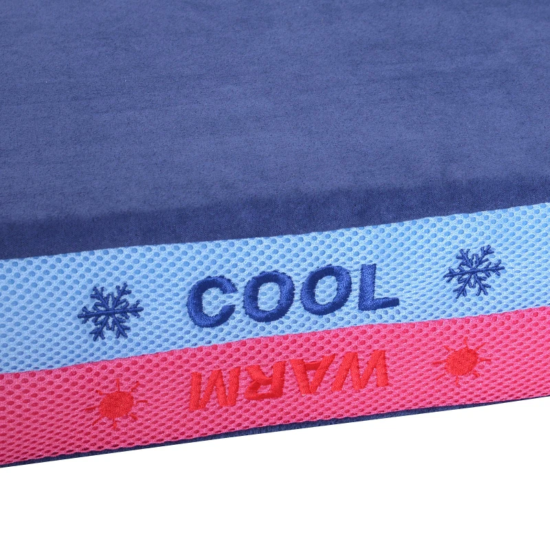 PawHut Lit matelas orthopédique grande taille mémoire de forme pour chien 101L x 66l x 10H cm housse amovible suède corail cachemire bleu