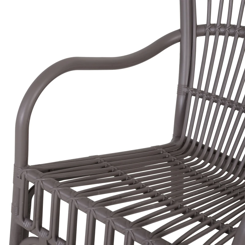 Outsunny Lot de 2 fauteuils lounge de jardin terrasse balcon - style néo-rétro - imitation rotin - polypropylène - gris