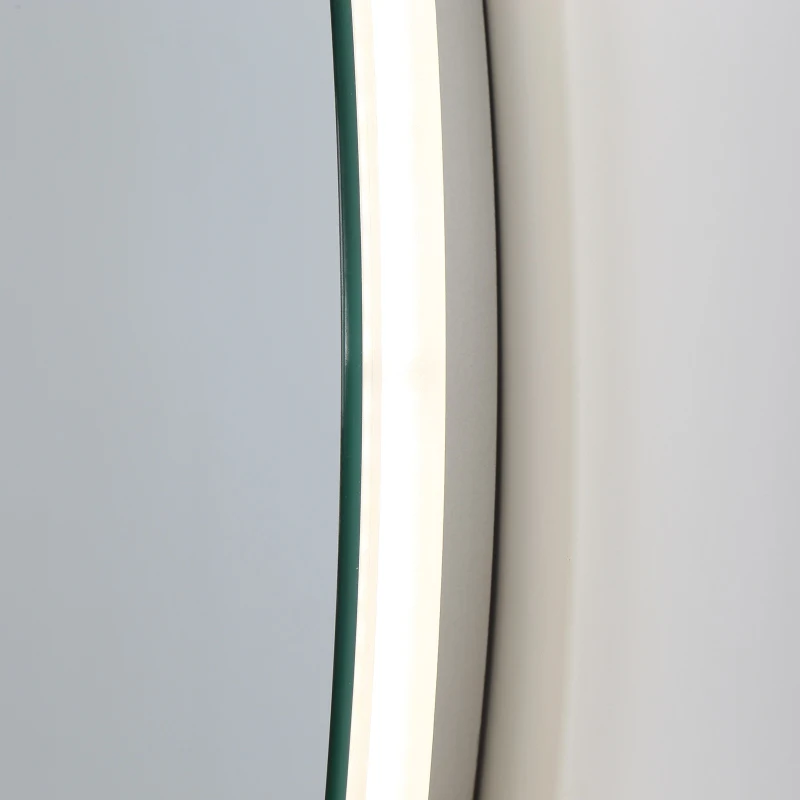 HOMCOM Miroir Rond Lumineux LED de Salle de Bain 28 W Argenté