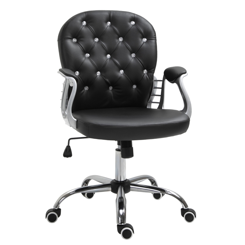 Fauteuil de bureau design contemporain revêtement PU noir