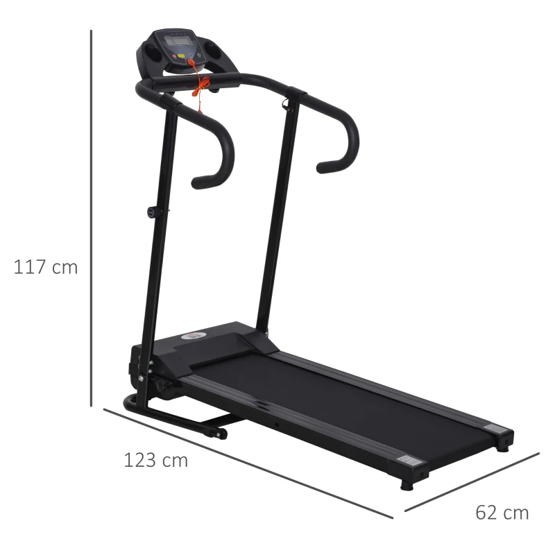 HOMCOM Tapis de course électrique pliable programmable 123 x 62 x 117 cm noir