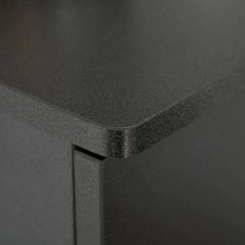 HOMCOM Armoire de Bureau verrouillable dim. 55L x 36l x 125H cm 2 étagères Pieds métal chromé Panneaux Particules Gris foncé