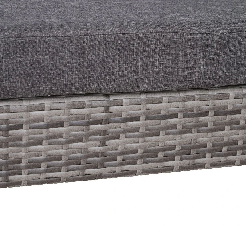 Outsunny Banc de jardin design contemporain 2 places dim. 118L x 75l x 79H cm coussin inclus alu. résine tressée polyester gris