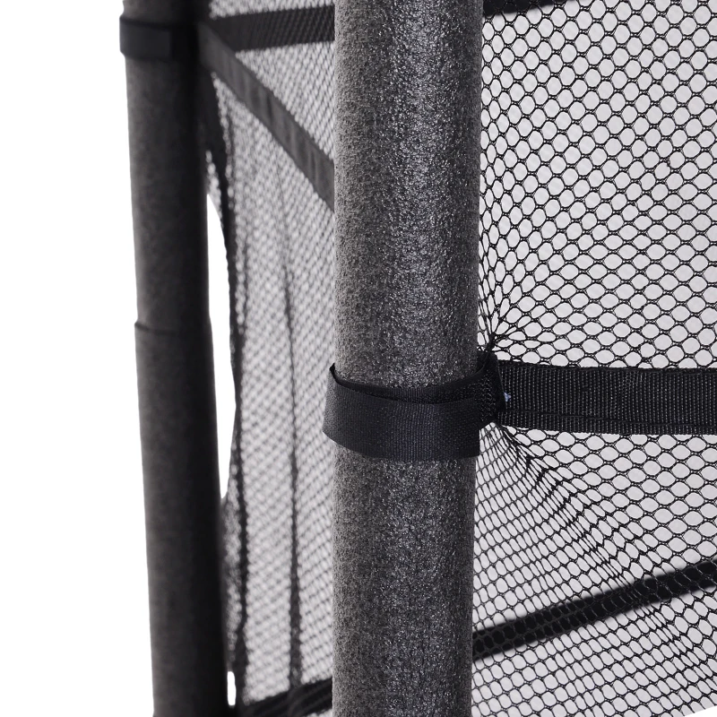 HOMCOM Trampoline Enfant Ø 1,40 × 1,58H m Filet de sécurité Porte zipée Couvre-Ressorts 6 poteaux rembourrés Inclus Noir