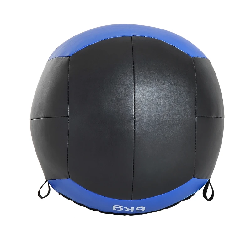 Homcom Medecine Ball en Simili Cuir Bleu 35 x 35 x 35 cm
