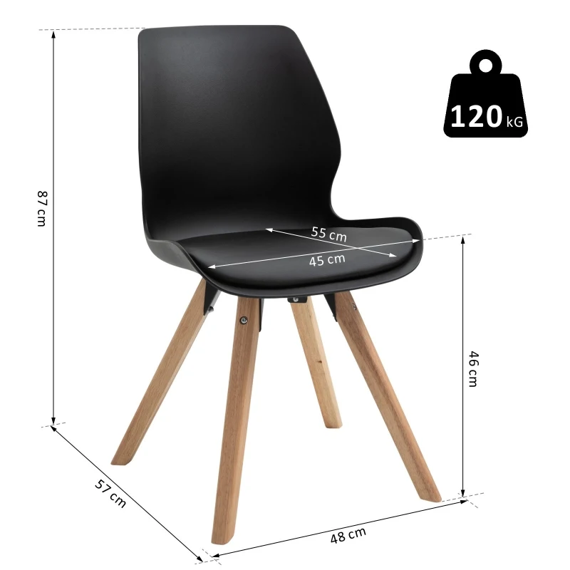 Lot de 2 chaises de salon design scandinave