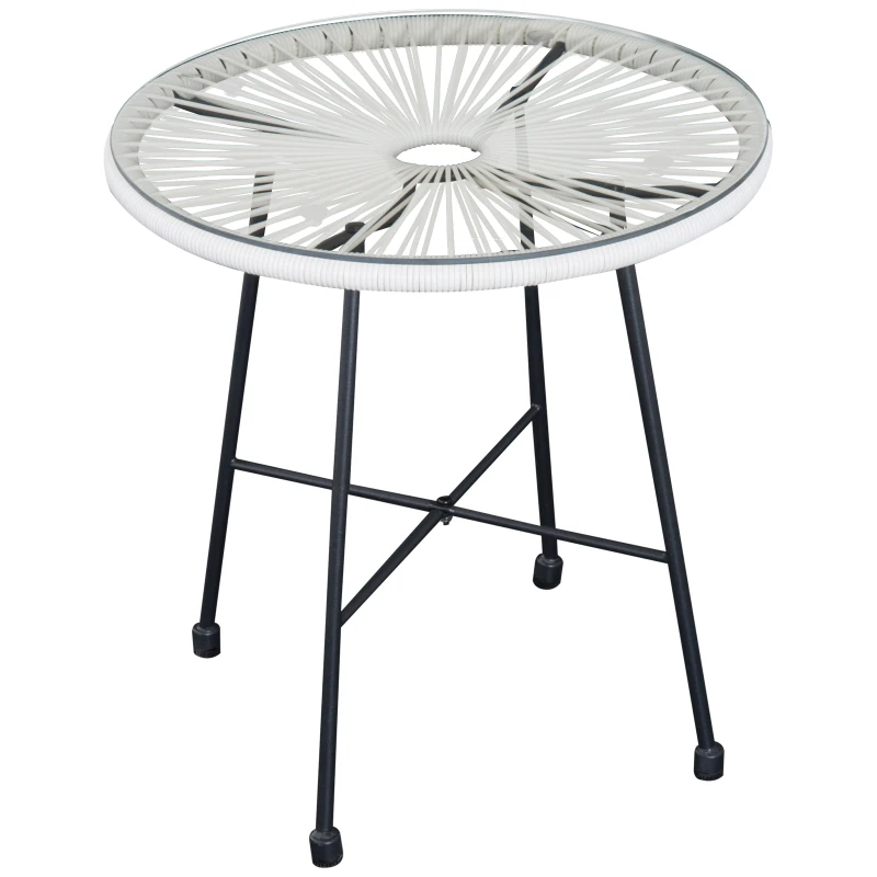 Outsunny Ensemble de jardin Acapulco Blanc