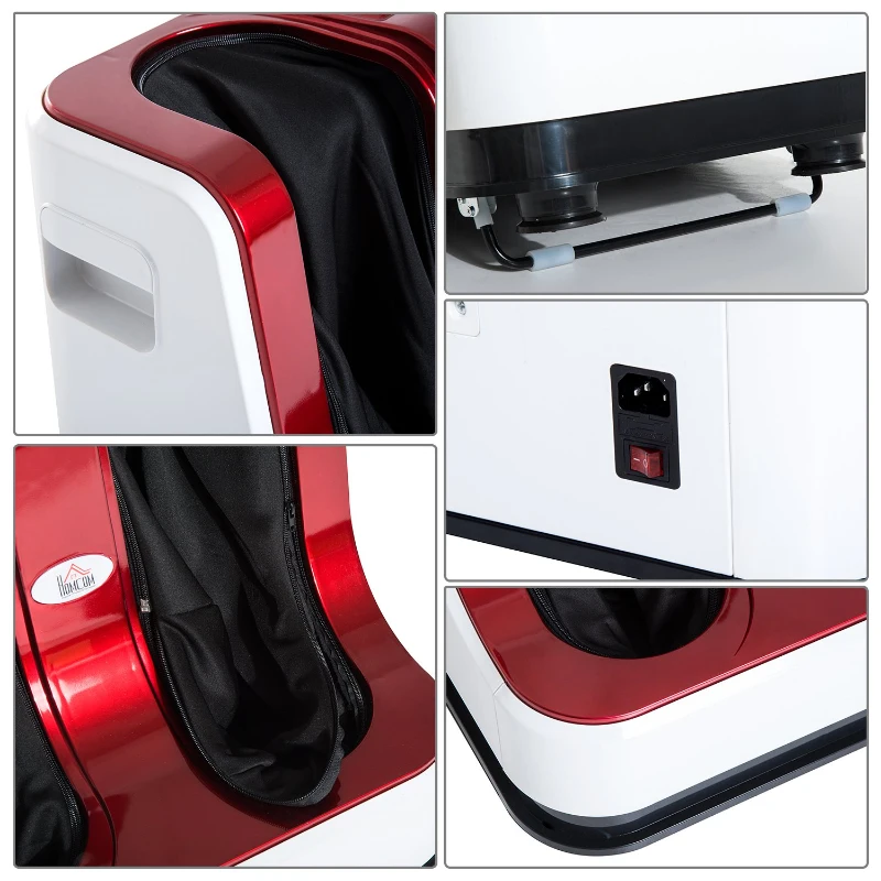 Homcom Appareil de Massage Pieds et Mollets Rouge 48 x 43 x 43 cm