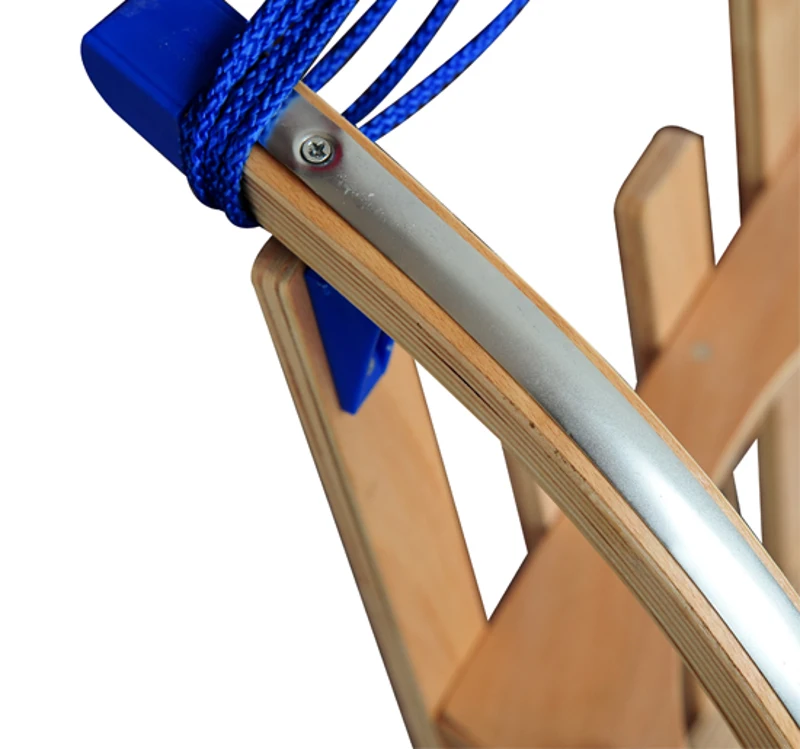 LUGE EN BOIS TRAINEAU PLIABLE AVEC CORDE BLEU 80CM NEUF 04