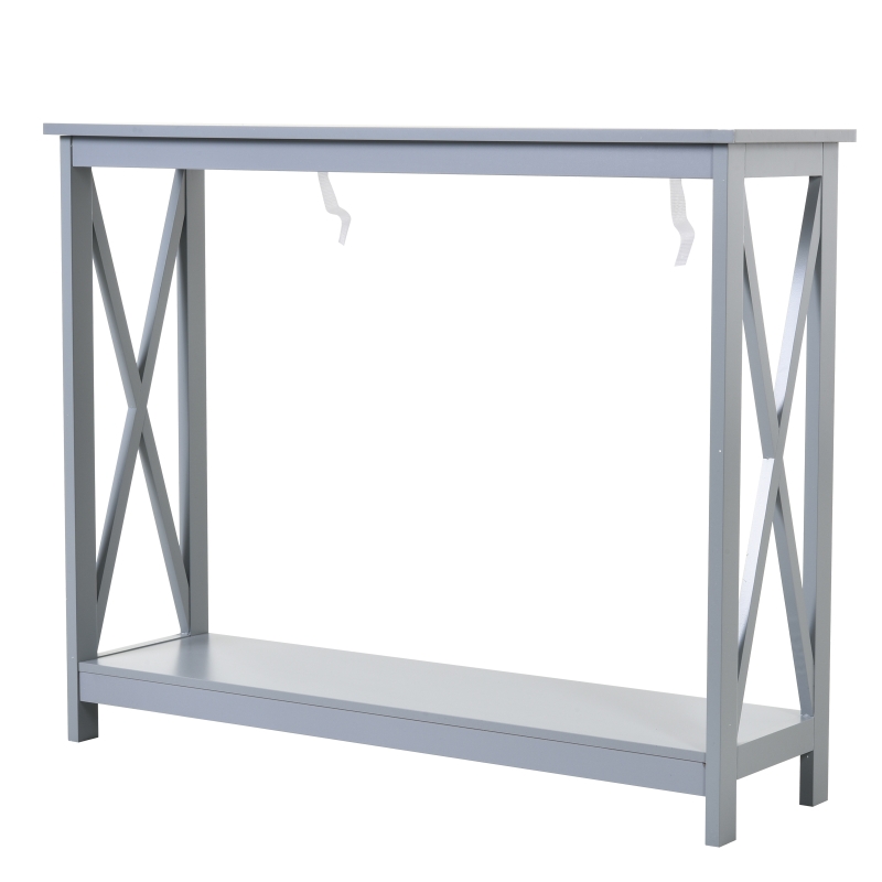 Console néo-rétro avec étagère MDF gris