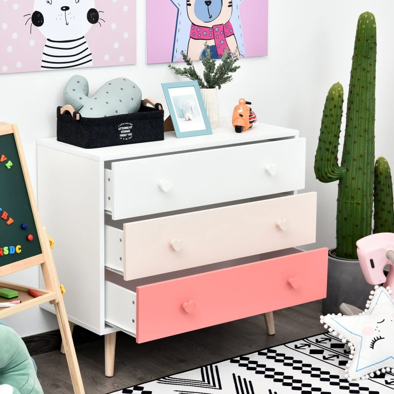 commode enfant style scandinave 3 tiroirs