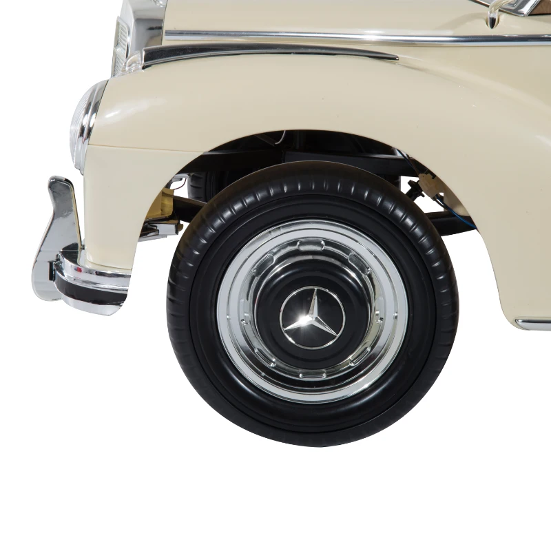 Voiture électrique pour enfant contrôle à distance télécommande/manuel Mercedes-Benz Modèle 300S pour enfant fonction Bluetooth beige 13WT