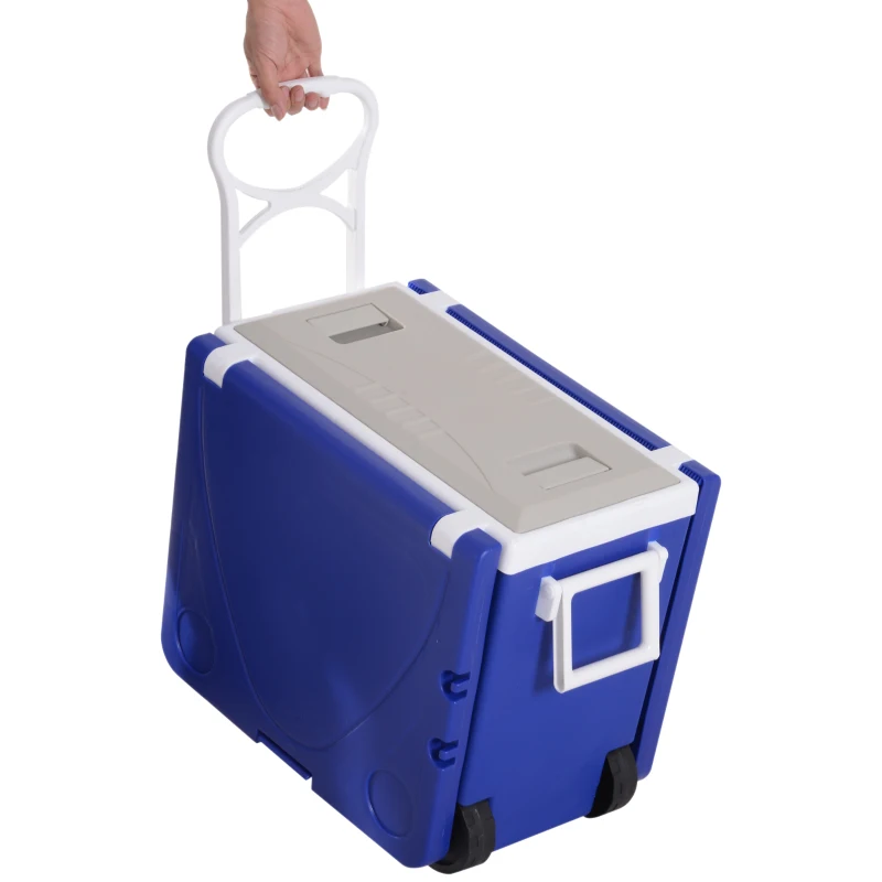 Glacière roulante 28L multifonctions bleu