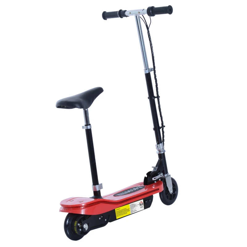 Homcom Trottinette Électrique Enfant 120 W Rouge 82 x 37 x 96 cm