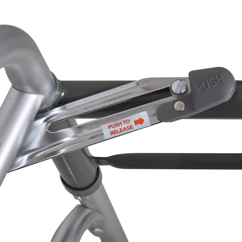 Déambulateur 2 roues pliable - hauteur réglable - alliage alu. gris