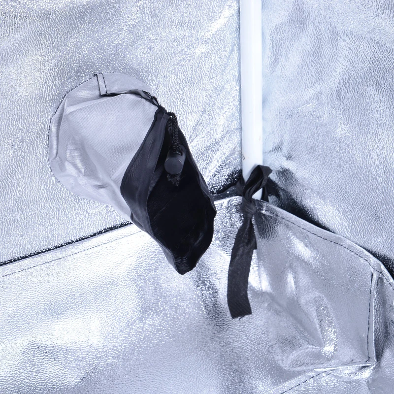 Outsunny Chambre de Culture hydroponique Tente de Culture Grow Box 1,5L x 1,5l x 2H m Polyester Mylar Noir