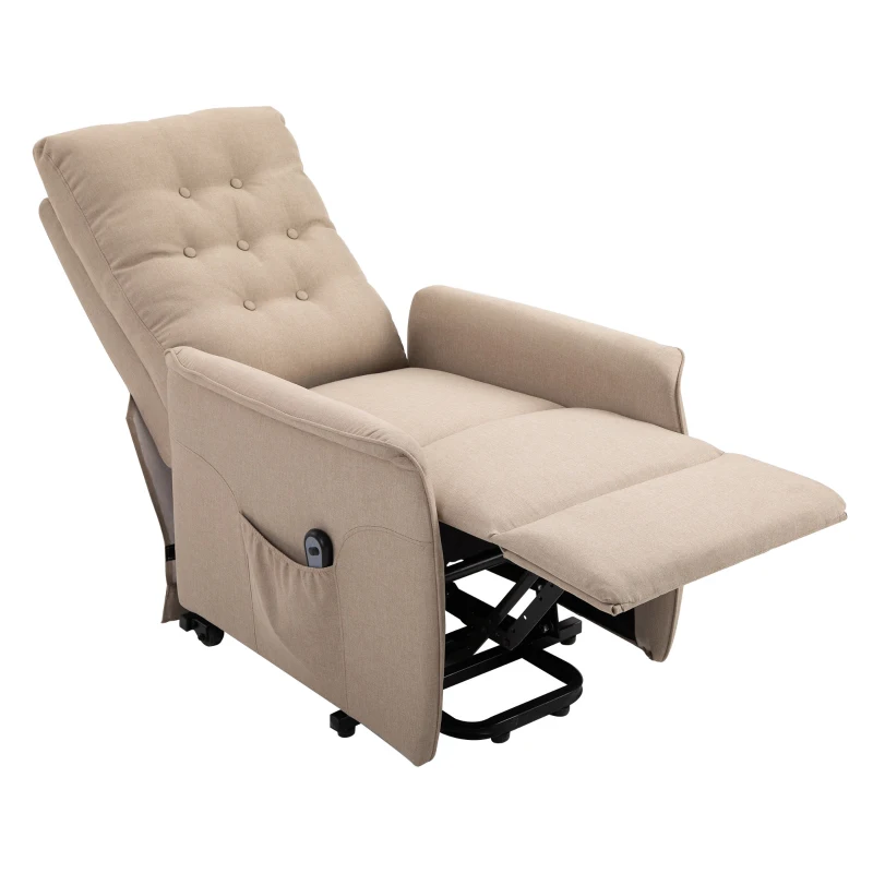 Fauteuil de relaxation électrique fauteuil releveur inclinable avec repose-pied ajustable lin
