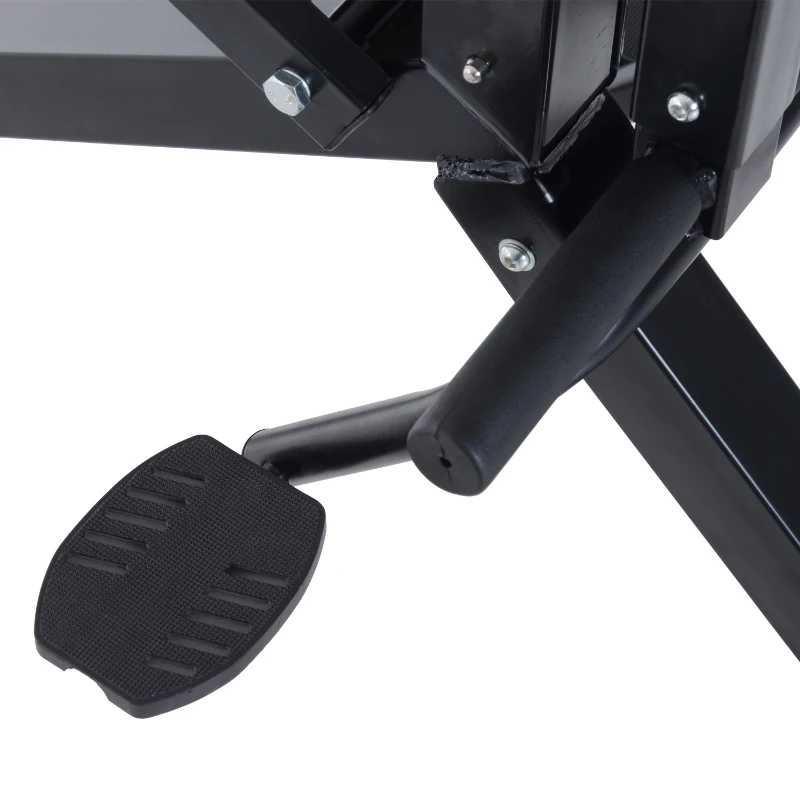 HOMCOM Appareil de Fitness Musculation Abdominaux Siège Guidon Réglable Compteur LCD 105L × 43L × 118Hcm Acier Noir