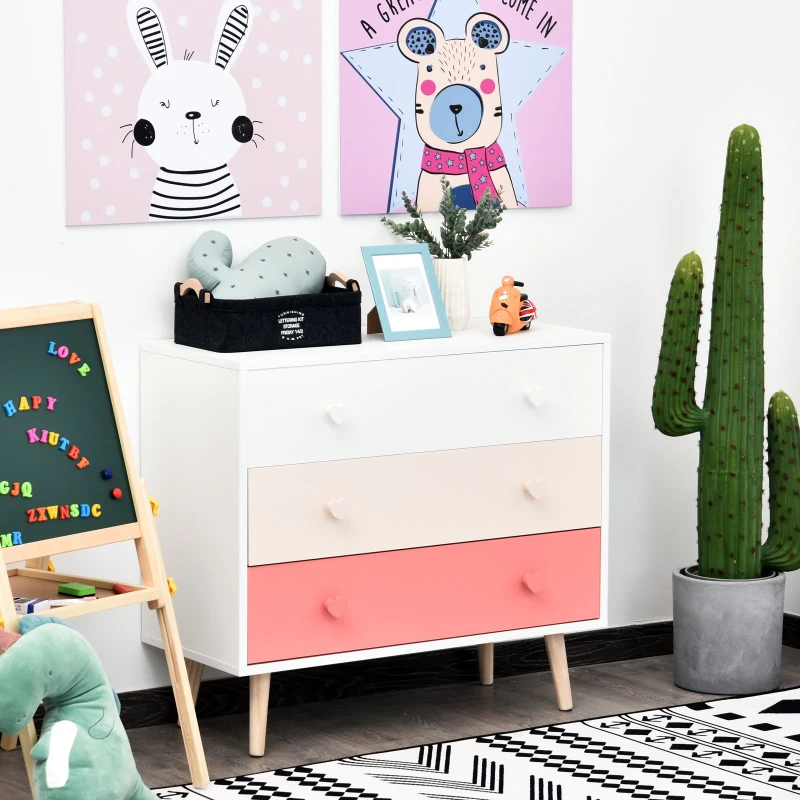 commode enfant style scandinave 3 tiroirs