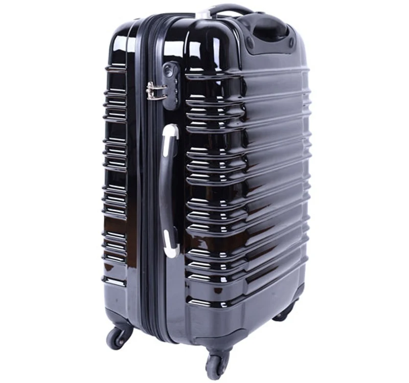 VALISE RIGIDE DE VOYAGE TROLLEY BAGAGE A ROULETTES ABS NOIR 60 LITRES NEUF 13