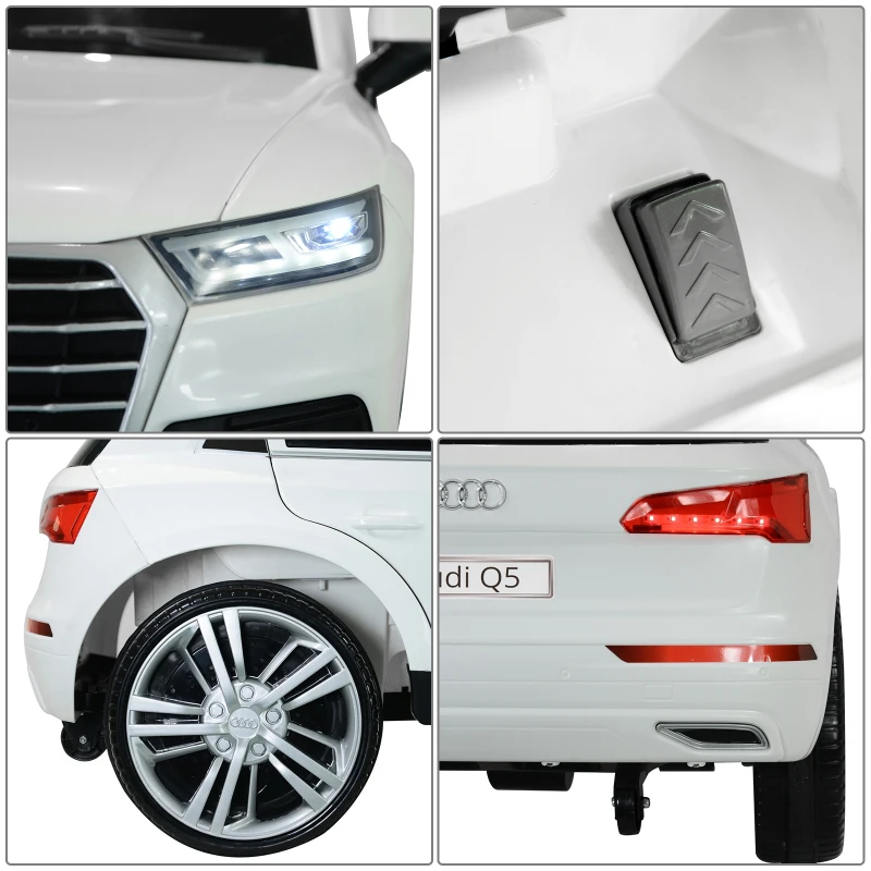 HOMCOM Véhicule électrique enfants 7 Km/h max. 116L x 75l x 56H cm télécommande effets sonores + lumineux blanc Audi Q5