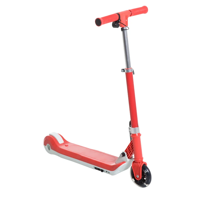 HOMCOM Trottinette électrique enfants pliable 70 W 6-8 Km/h max. hauteur guidon réglable alu rouge blanc