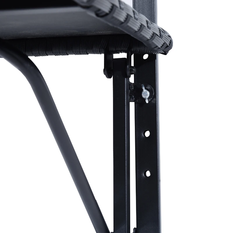 Outsunny Table suspendue pour balcon 58L x 55l cm hauteur réglable et pliable résine tressée 4 fils imitation rotin noir