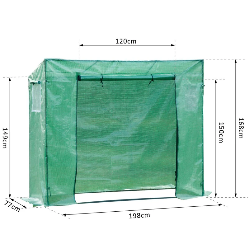 Outsunny Serre de Jardin en Métal Vert 198 x 77 x 168 cm
