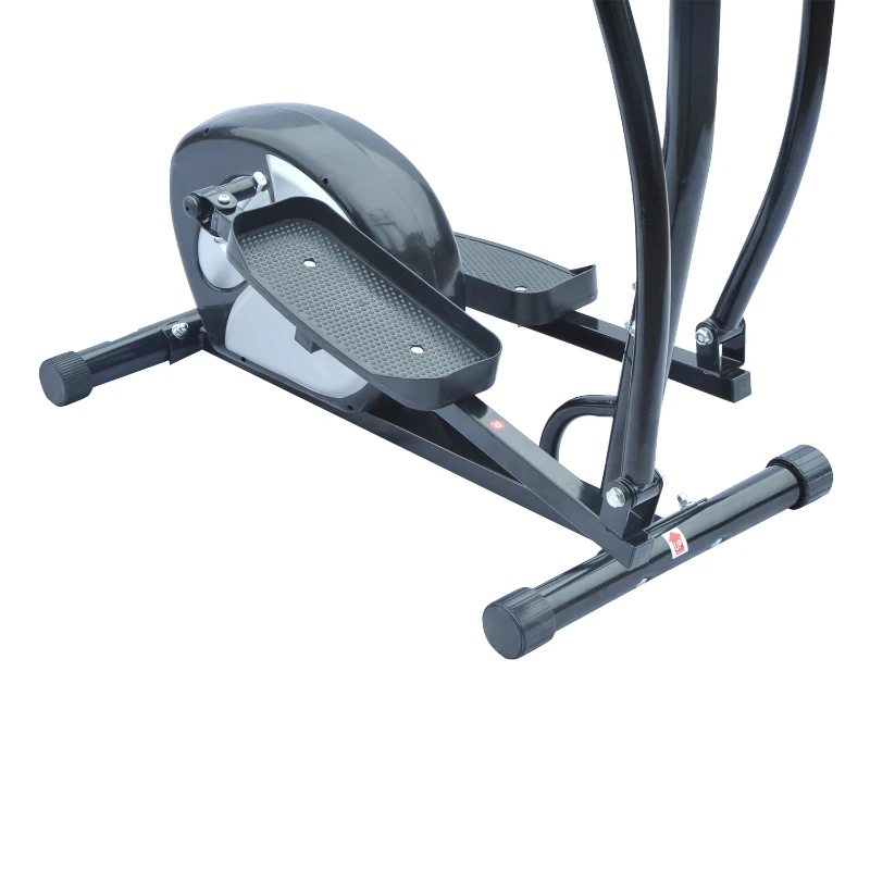 HOMCOM Vélo Elliptique Vélo d'Appartement Cardio Magnétique avec Compteur LCD Guidon Pivotant Acier Noir et Argent