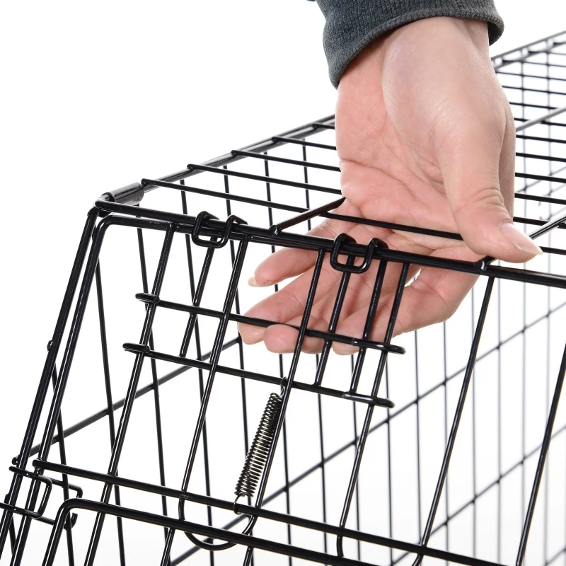 Pawhut Cage de transport pour chien taille XL dim. 93L x 58l x 65H cm métal noir
