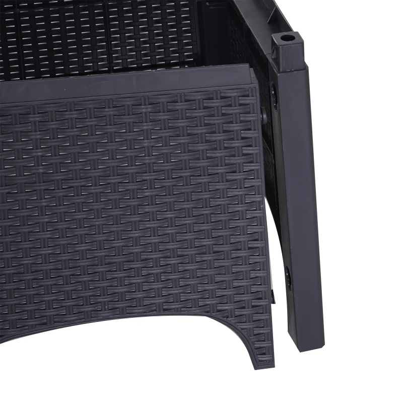 Outsunny Salon de jardin 2 pers. 3 pièces ensemble bistro style contemporain coussins grand confort inclus polyester beige résine tressée noir