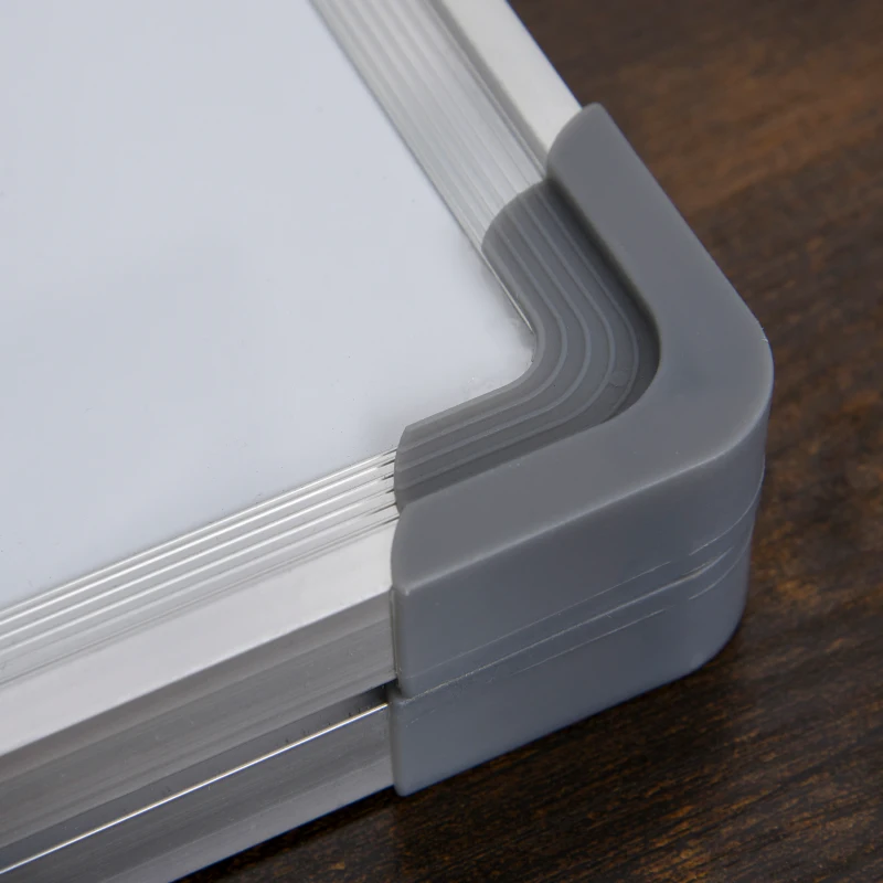 HOMCOM Bloc-notes réversible pliable avec poignée et compas - chevalet de bureau blanc effaçable & magnétique - dim. 40L x 30l cm - cadre alu.