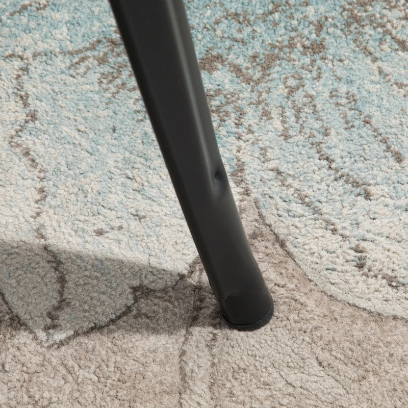 HOMCOM Table à manger design industriel 6 pers. - dim. 110 x 60 x 75 cm - métal noir panneaux multicouches imitation bois clair