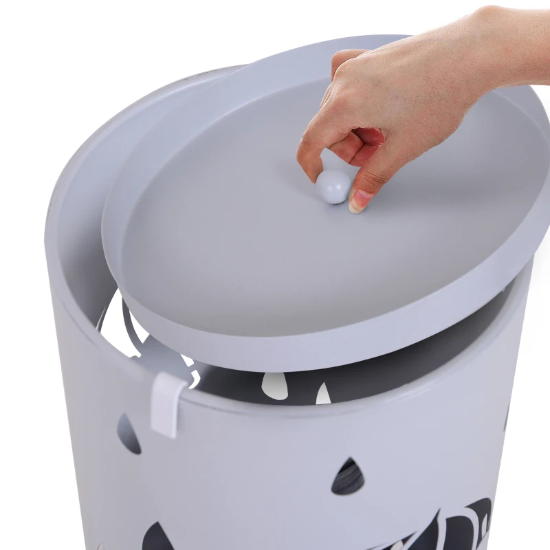 Homcom Porte-parapluies design gris clair