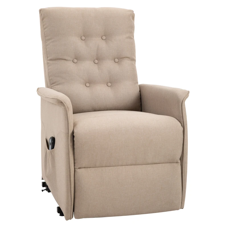 Fauteuil de relaxation électrique fauteuil releveur inclinable avec repose-pied ajustable lin